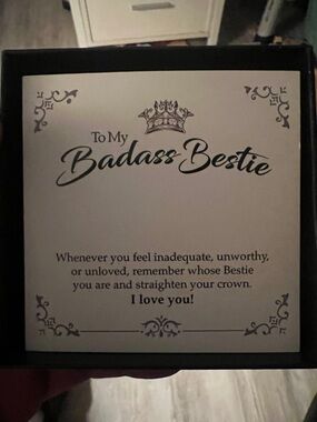 Badass Bestie Decorative Plaque - Black and Cream